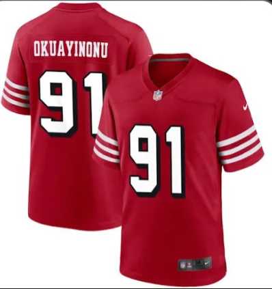 Men & Women & Youth San Francisco 49ers #91 Sam Okuayinonu Red Vapor Untouchable Limited Stitched Football Jerseys